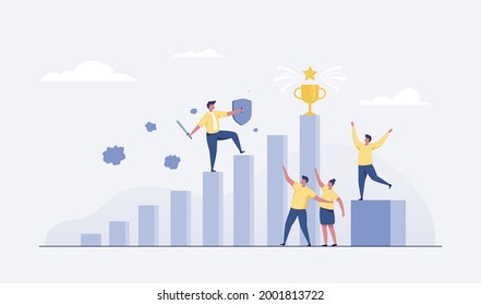 Business success, leadership vector illustration.