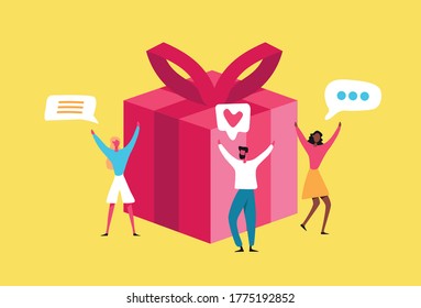 Business success lottery gift community  slot profit vector illustration.