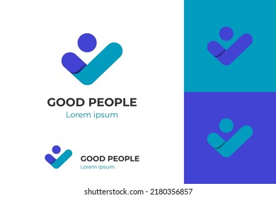 business success People Check Logo design, human good service icon symbol, analysis health check logo element