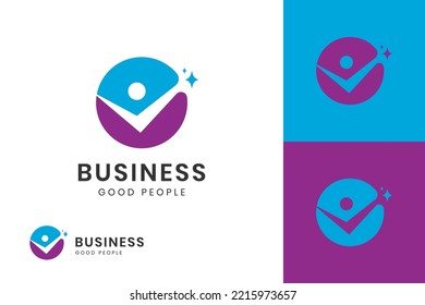 business success People Check Logo design, human good service icon symbol, analysis health check logo element can be used coach logo