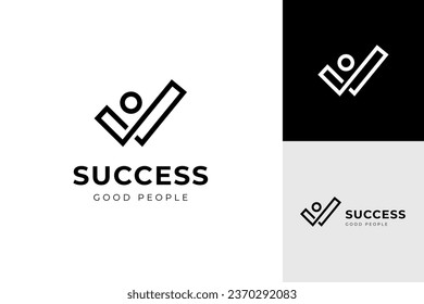 business success People Check Logo design, human good service icon symbol, analysis health check logo element