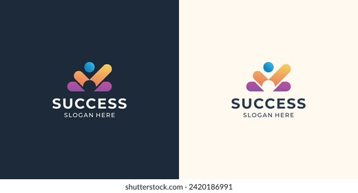 business success People Check Logo design, human good service icon symbol, analysis health check logo element