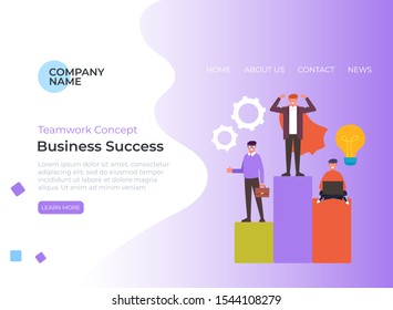 Business Success Steps Teamwork Banner Poster Stock Vector (Royalty ...