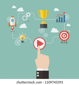 Business success strategy. Vector illustration