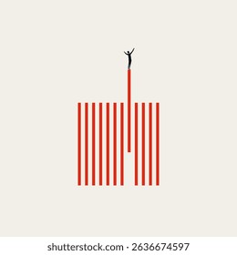 Business success and talent vector concept. Symbol of achievement, ambition, motivation. Minimal design eps10 illustration
