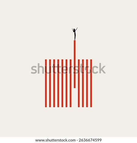 Business success and talent vector concept. Symbol of achievement, ambition, motivation. Minimal design eps10 illustration