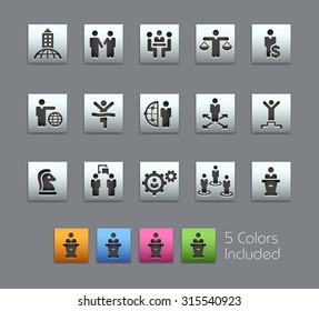 Business Success- The vector file includes 5 color versions for each icon in different layers ----