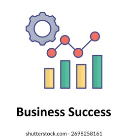 Icono de Vector de éxito empresarial que puede modificarse o editarse fácilmente
