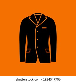 Business Suit Icon. Black on Orange Background. Vector Illustration.