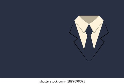 Business suit icon for a business card or banner. Flat style, vector design.