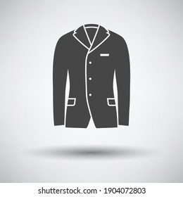Business Suit Icon. Dark Gray on Gray Background With Round Shadow. Vector Illustration.