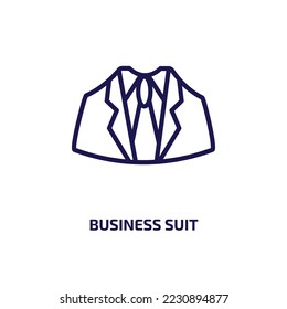business suit icon from people collection. Thin linear business suit, suit, business outline icon isolated on white background. Line vector business suit sign, symbol for web and mobile
