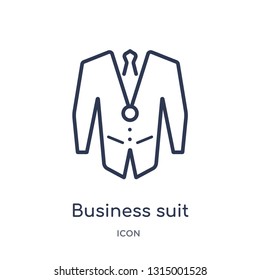 business suit icon from people outline collection. Thin line business suit icon isolated on white background.