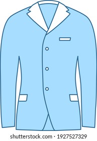Business Suit Icon. Thin Editable Line With Blue Fill Design. Vector Illustration.