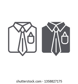 Business suit line and glyph icon, male and costume, man suit sign, vector graphics, a linear pattern on a white background, eps 10.