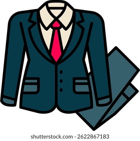 Business suit Line vector Icon Design