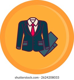 Business suit Line vector Icon Design