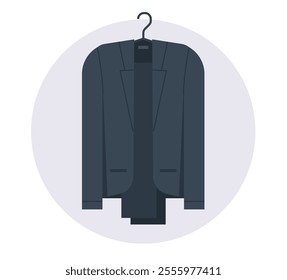 Business suit on hanger isolated concept