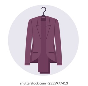 Business suit on hanger isolated concept