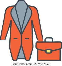 Business Suit Style Icon Representing Professionalism, Isolated Vector for Corporate Use