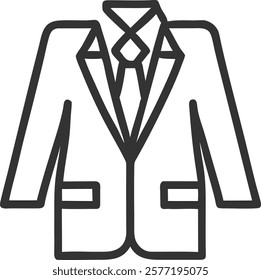 Business Suit Style Icon Representing Professionalism, Isolated Vector for Corporate Use