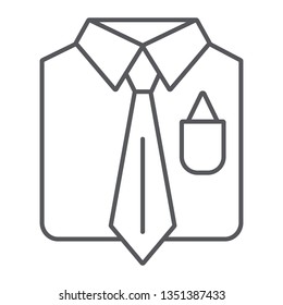 Business suit thin line icon, male and costume, man suit sign, vector graphics, a linear pattern on a white background, eps 10.