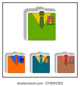 business suit and tie Vector illustration collection in paper sticker style of financial voucher in pocket. business concept that mean the money in pocket