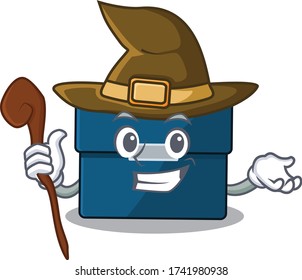 Business suitcase funny but sneaky witch cartoon character design