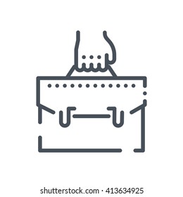 Business suitcase icon suitable for info graphics, websites and print media and  interfaces. Hand drawn style, pixel perfect line vector icon.