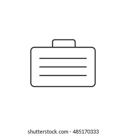 Business suitcase icon in thin outline style. Office document store