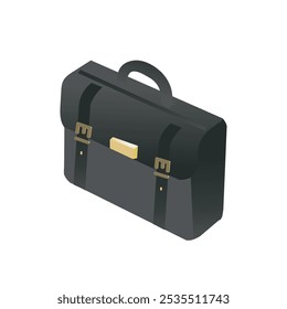 business suitcase in isometric 3d style, symbol of negotiations. vector illustration.