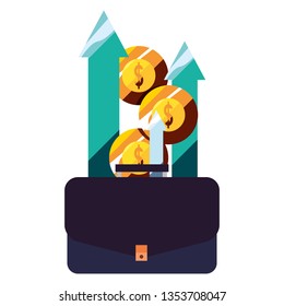 business suitcase money coins