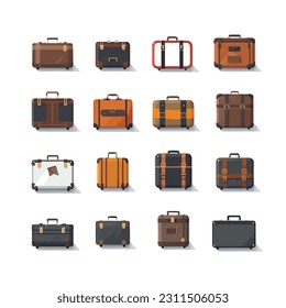 Business suitcase set vector isolated