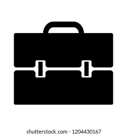 business suitcase - vector briefcase sign symbol. office portfolio illustration isolated, silhouette case