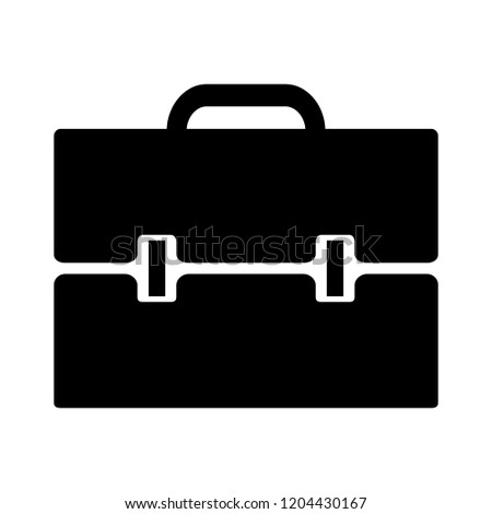 business suitcase - vector briefcase sign symbol. office portfolio illustration isolated, silhouette case