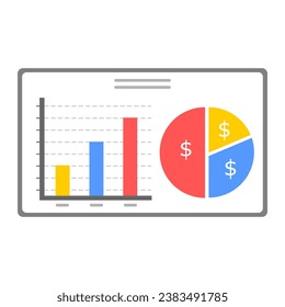 business summary graph vector of financial