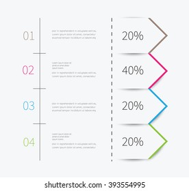 business summary, report with arrow direction and options steps / vector infographic arrows