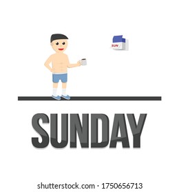 business sunday design character on white background