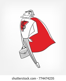 business super man vector character illustration