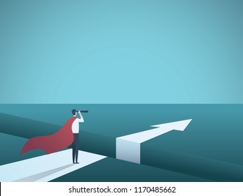 Business superhero vector concept. Symbol of challenge and courage and vision, strategy, power and leadership. Eps10 vector illustration.