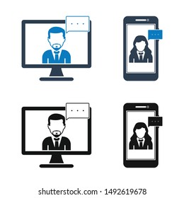 Business Support Icon set. Flat style vector EPS.