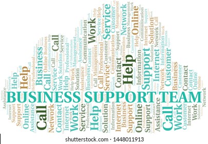 Business Support Team word cloud vector made with text only