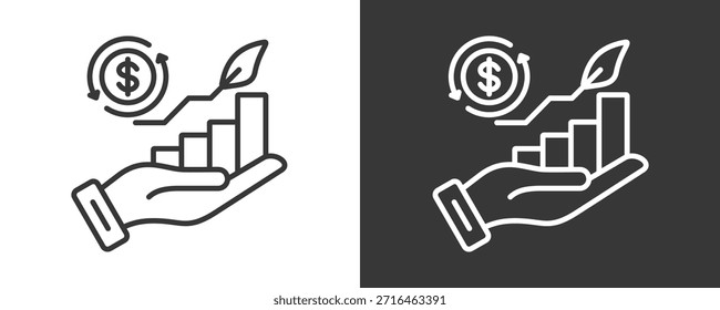 Business Sustainability Icon Set Vector Collection Isolated In Black And White