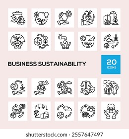 Business Sustainability Line Icon Collection