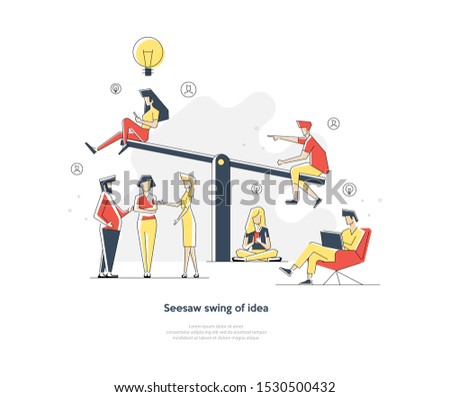 Business swing. Idea, competition. rivalry concept. Vector illustration