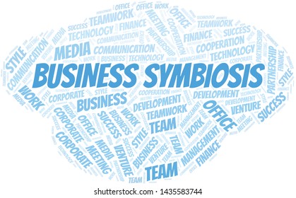 Business Symbiosis Word Cloud. Collage Made With Text Only.