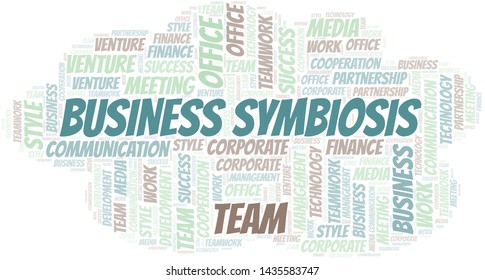 Business Symbiosis Word Cloud. Collage Made With Text Only.