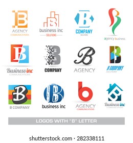 Business symbols corporate identity with letter B