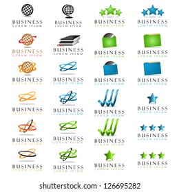 Business Symbols Isolated On White Background - Vector Illustration, Graphic Design Editable For Your Design. Business Logo