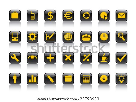 Business symbols set. Vector illustration.